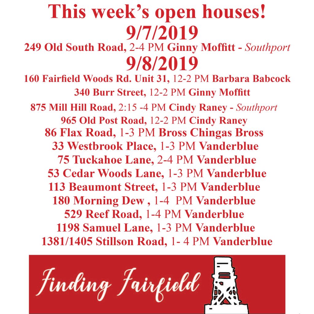 Fairfield, Connecticut open house list 